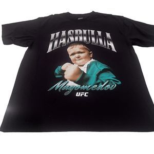 Ufc Hasbulla Magomedov Graphic Tee Modern Art Print Mens Large Black